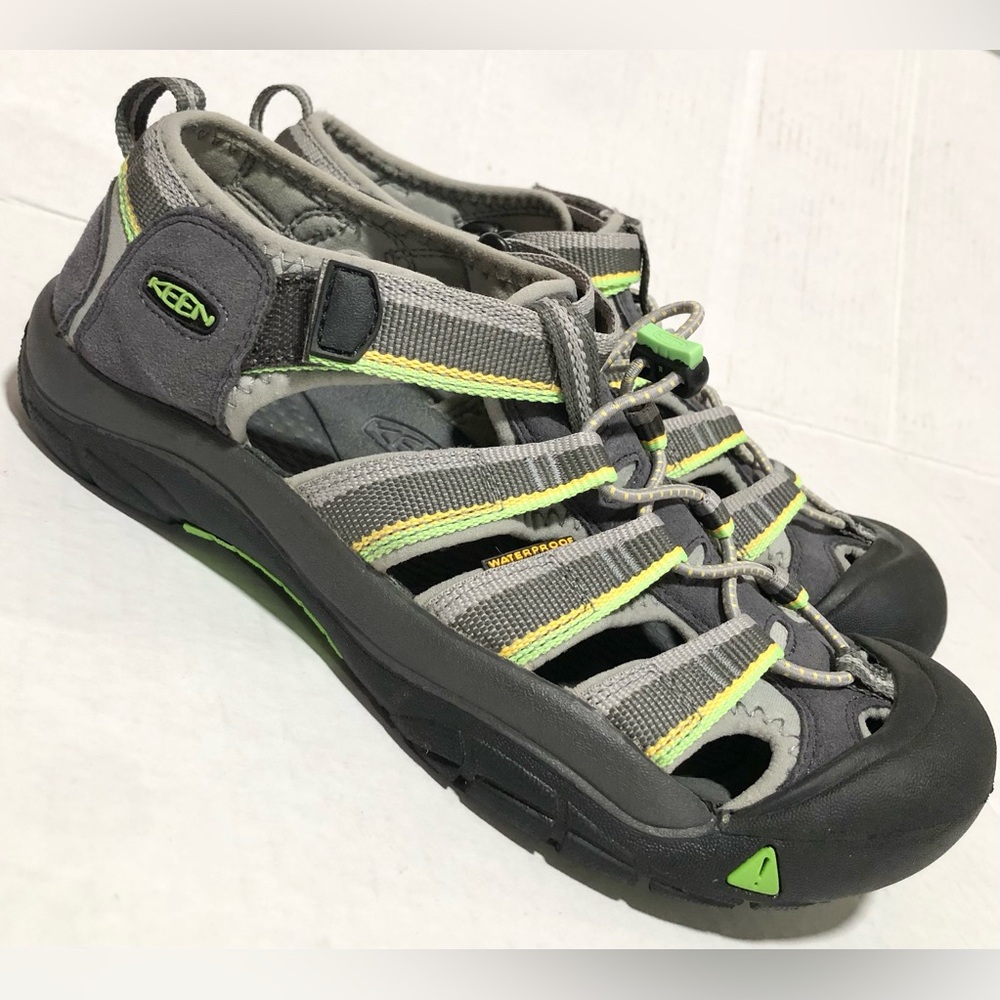 Kids Gray and Lime Outdoor Sport Sandals